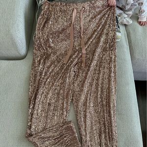 Rose Gold Sequins Pants